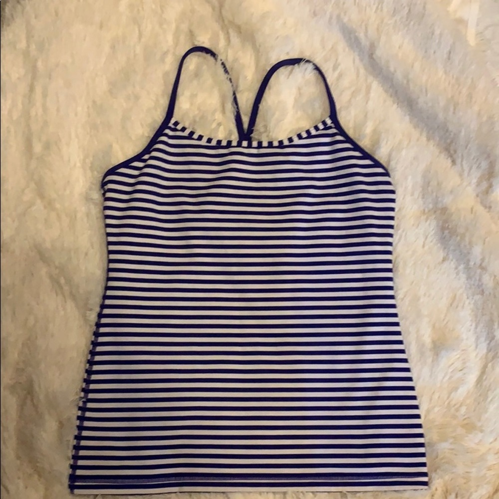 Lululemon athletica sports tank top blue stripes - Picture 5 of 7